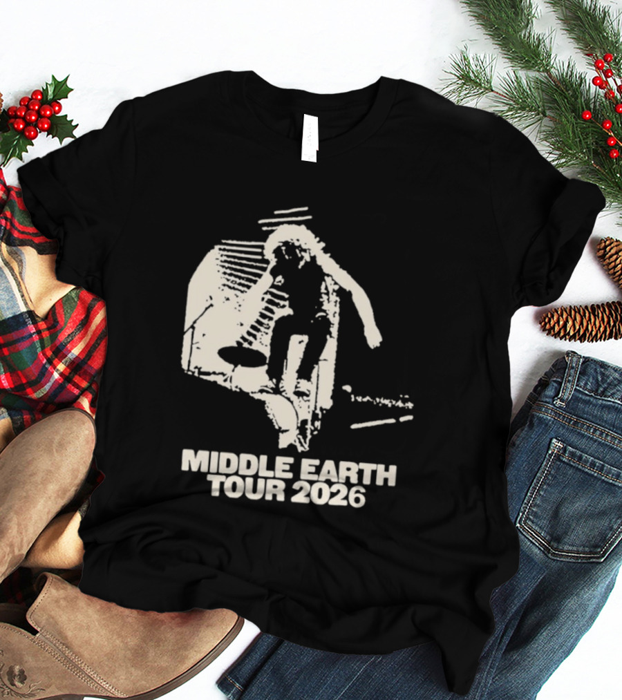 Jesse Welles Middle Earth Tour 2026 Sketch Style Concert Promotion T-Shirt