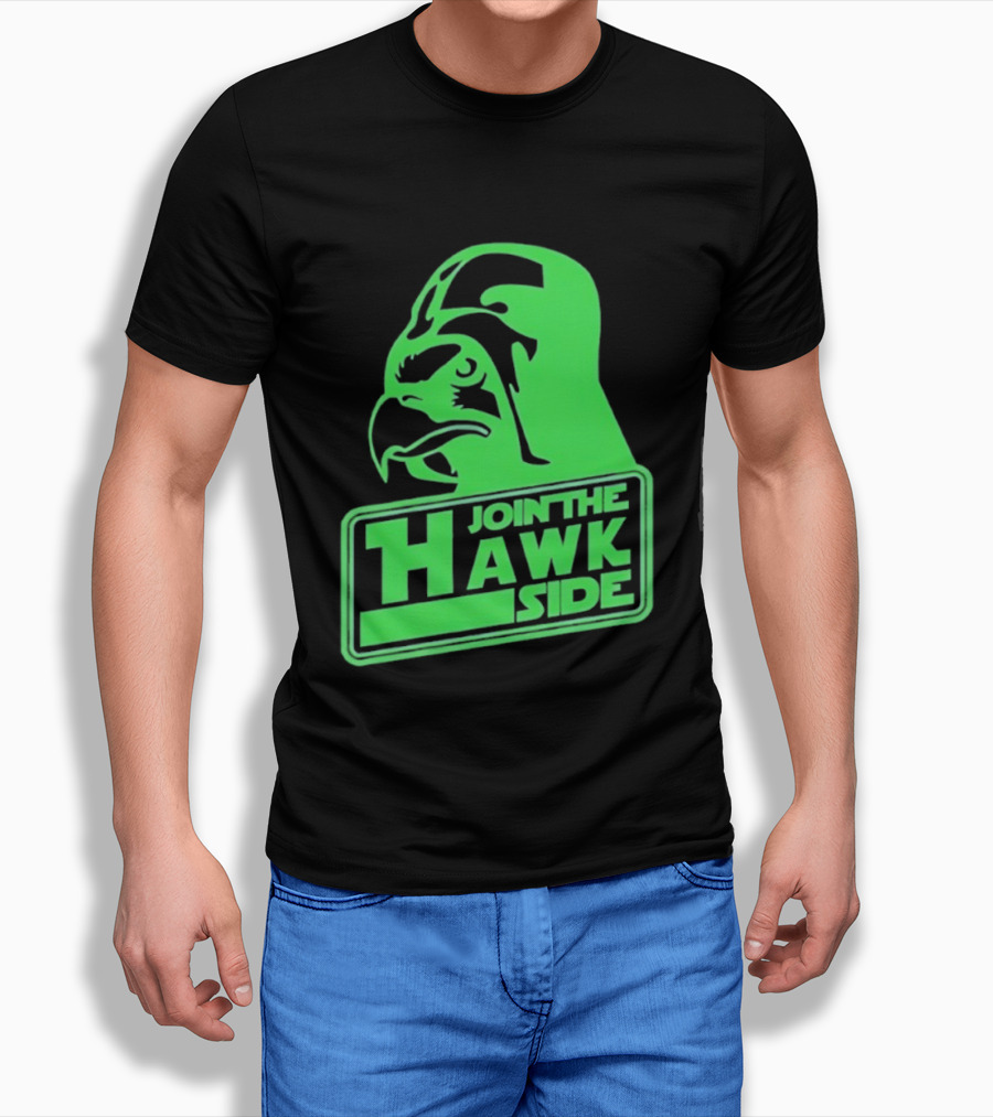 Join The Hawk Side Classic Iconic Green Hawk Face T-Shirt