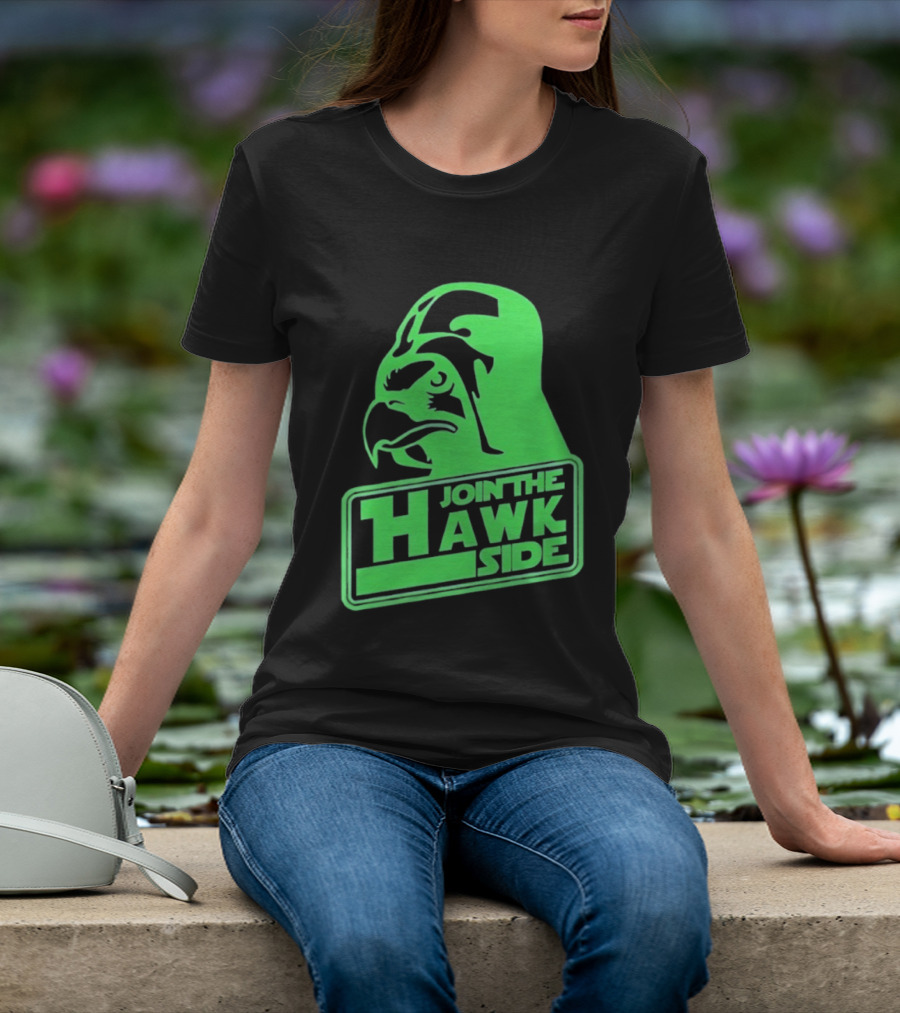 Join The Hawk Side Classic Iconic Green Hawk Face T-Shirt