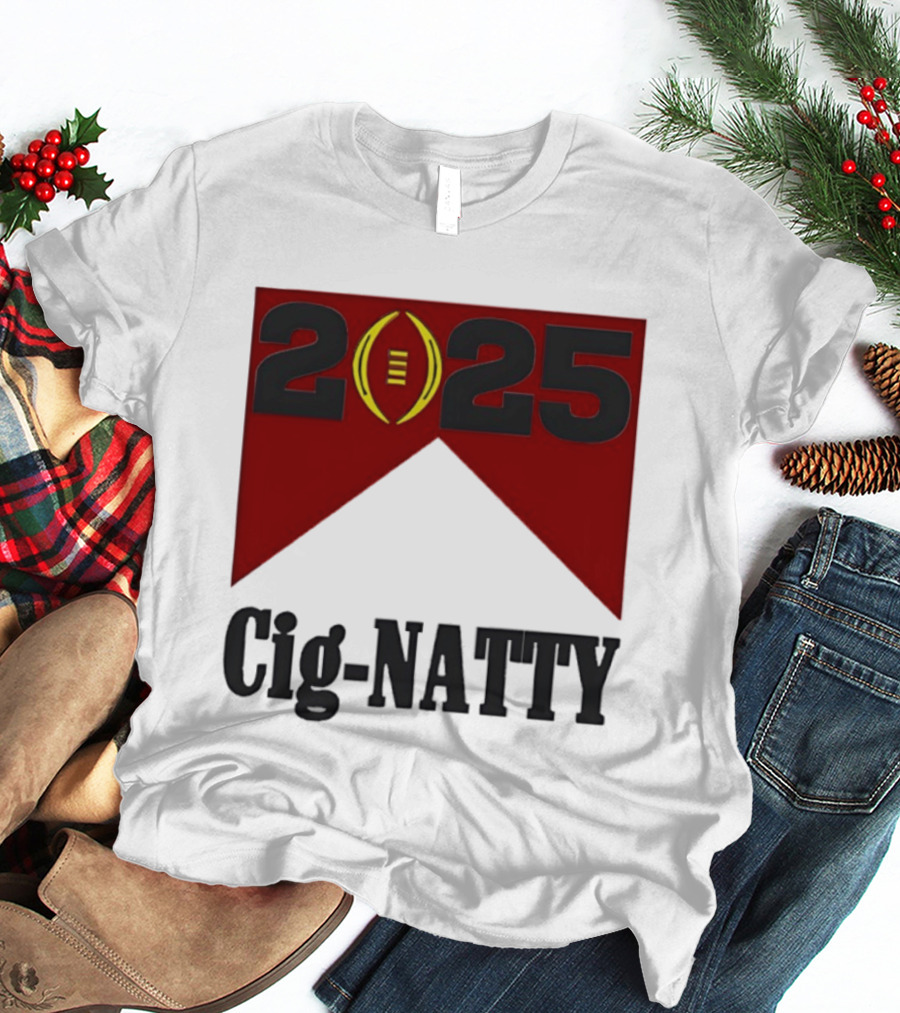 Indiana Hoosiers 2025 Cig Natty Football Banner T-Shirt