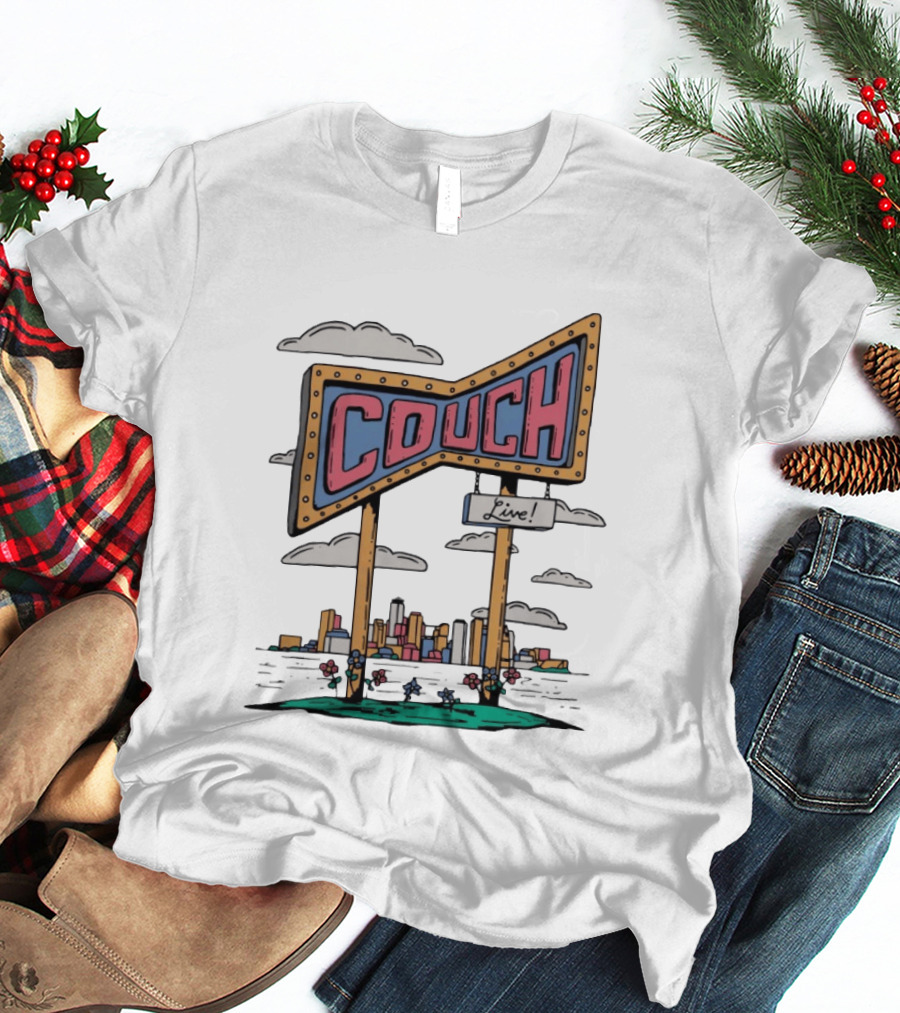 Couch Live Sign City Skyline T-Shirt