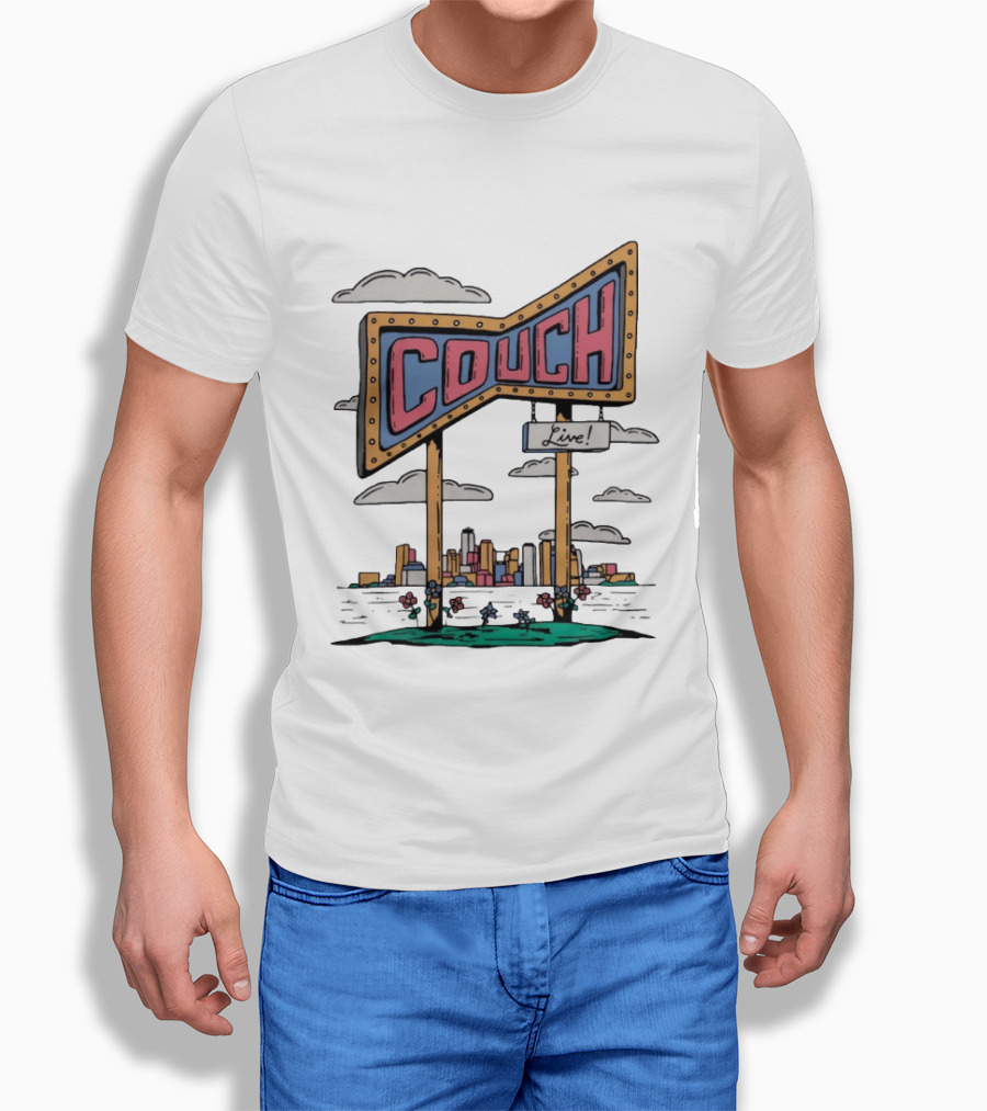 Couch Live Sign City Skyline T-Shirt