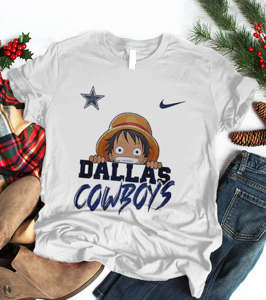 Dallas Cowboys One Piece Monkey D Luffy Nike Collaboration T-Shirt