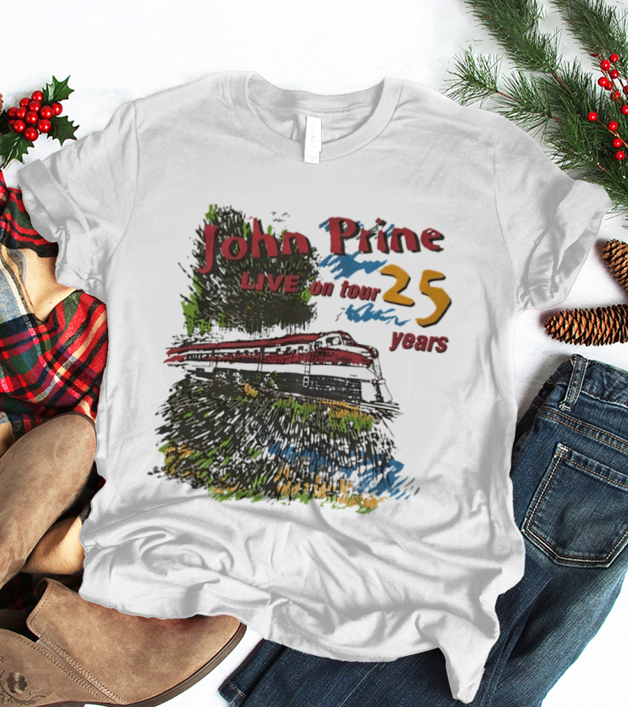 John Prine Live On Tour 25 Years Train T-Shirt
