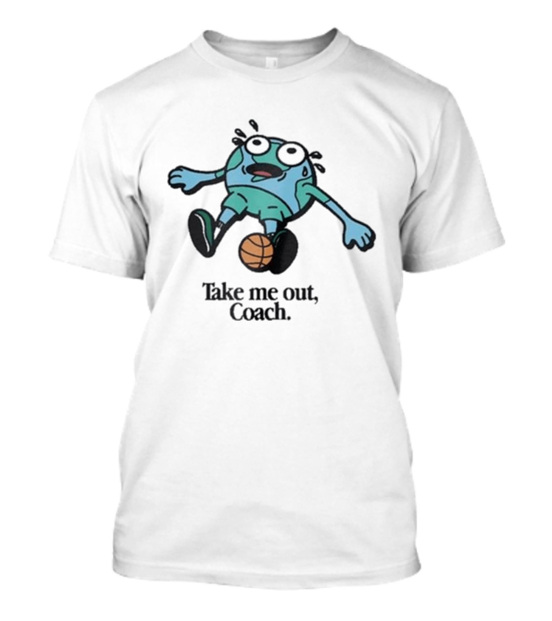 Personal Foul Take Me Out Coach Exhausted Earth Basketball T-Shirt