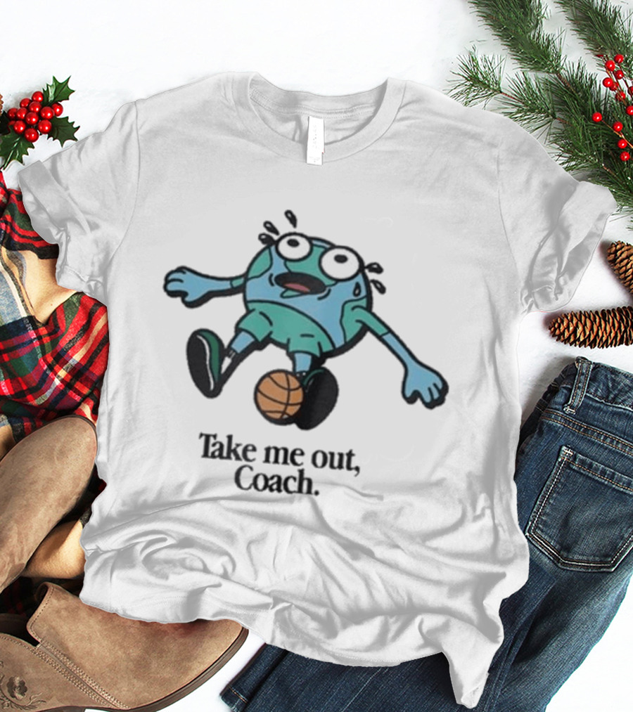 Personal Foul Take Me Out Coach Exhausted Earth Basketball T-Shirt