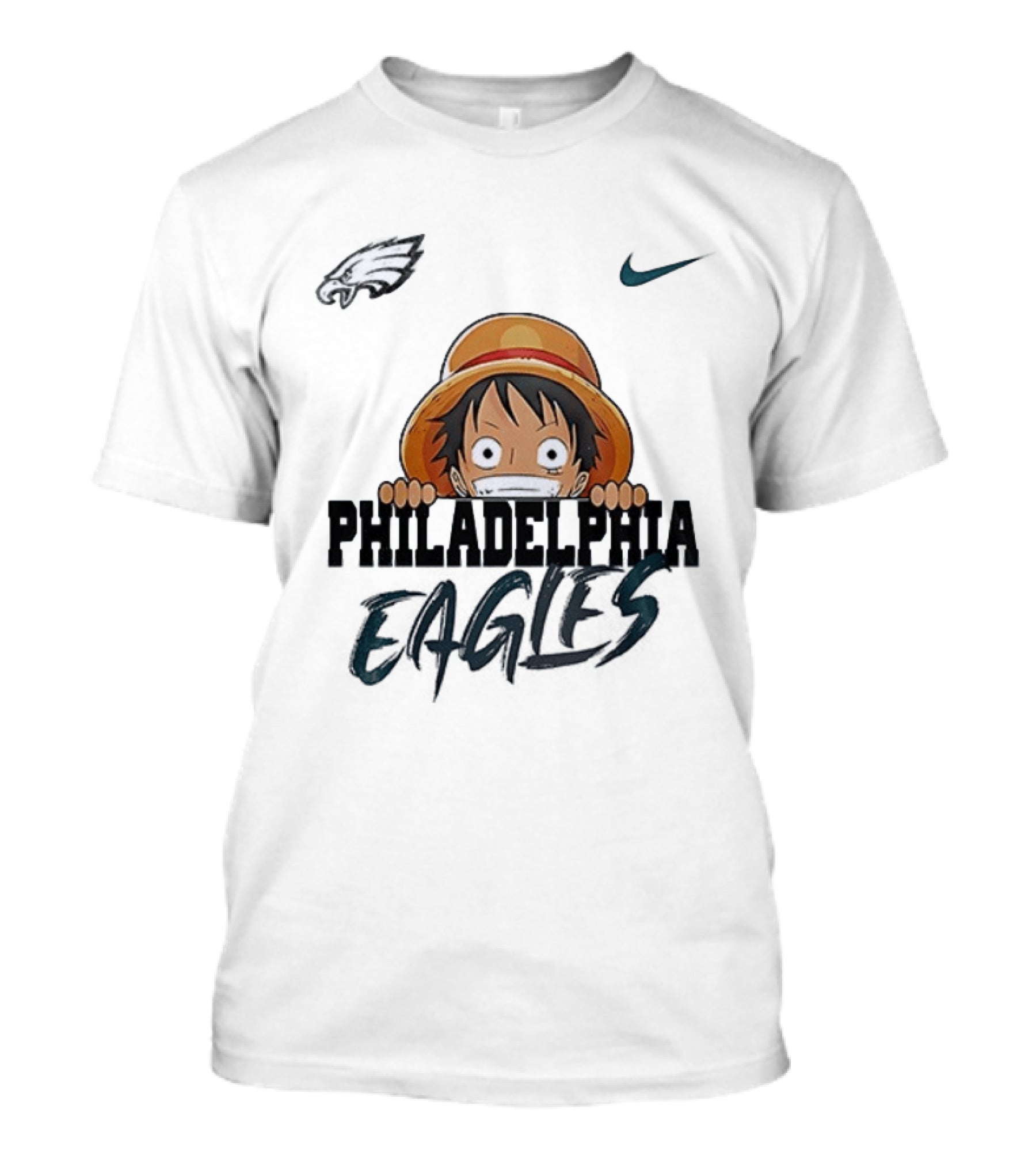 Philadelphia Eagles Monkey D Luffy One Piece Nike Collaboration T-Shirt