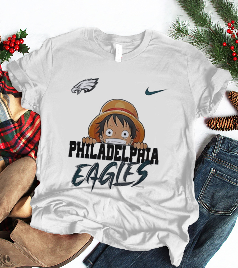 Philadelphia Eagles Monkey D Luffy One Piece Nike Collaboration T-Shirt