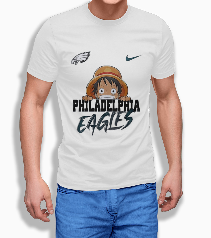 Philadelphia Eagles Monkey D Luffy One Piece Nike Collaboration T-Shirt