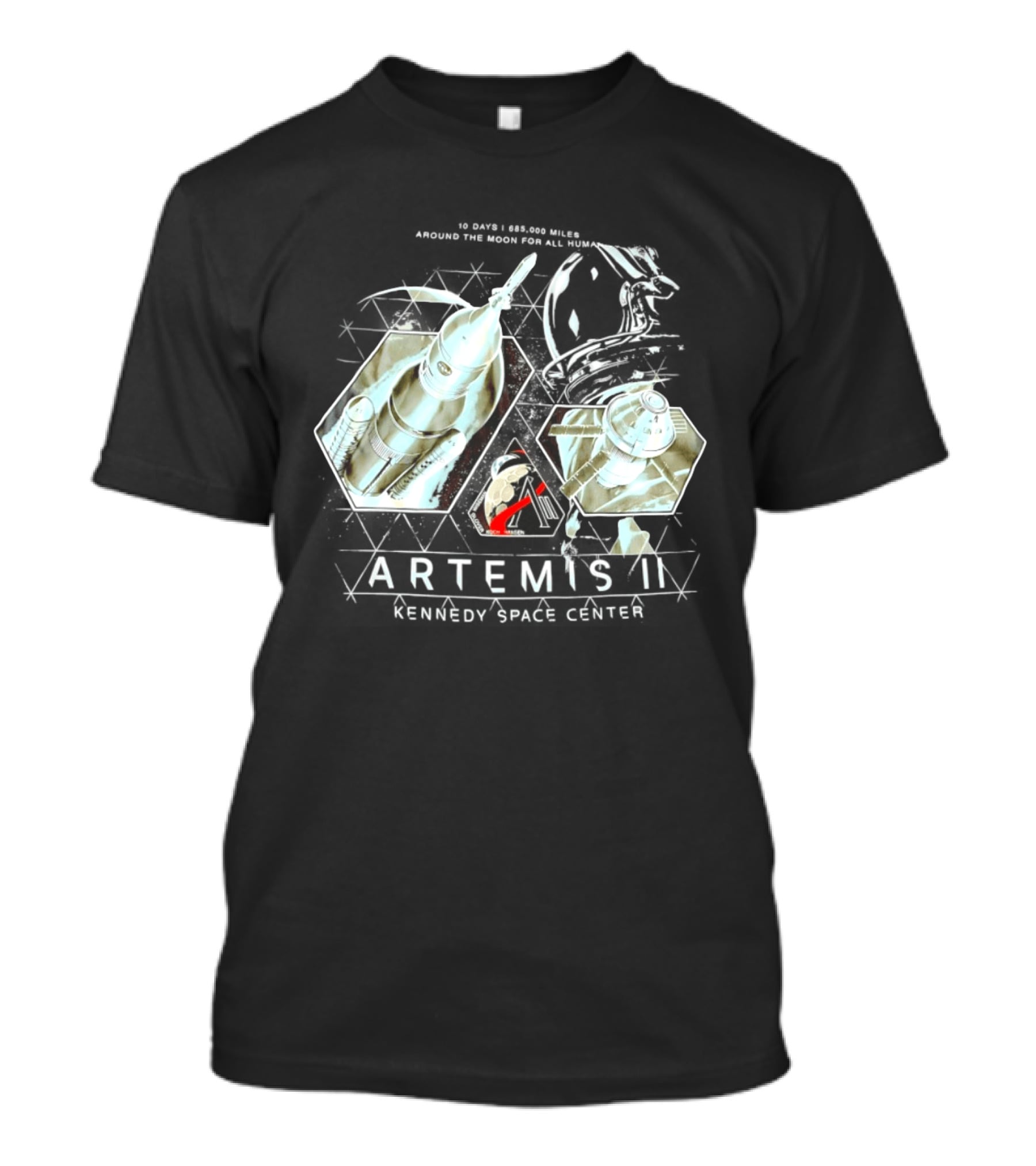 Artemis II Kennedy Space Center 10 Days 685000 Miles Around The Moon For All Humanity T-Shirt