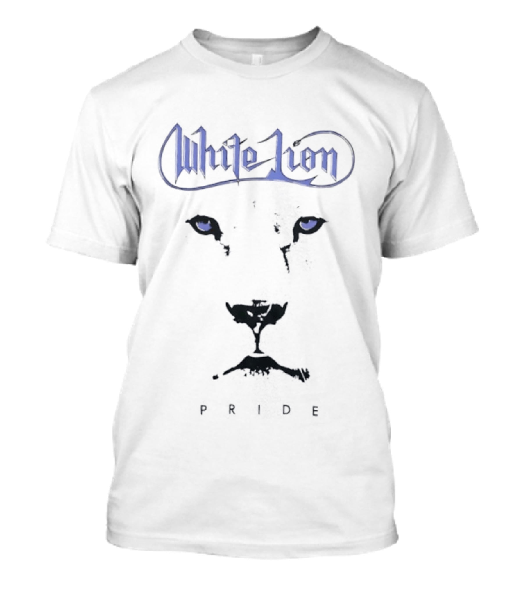 White Lion Pride Blue Eyes Fierce Expression T-Shirt