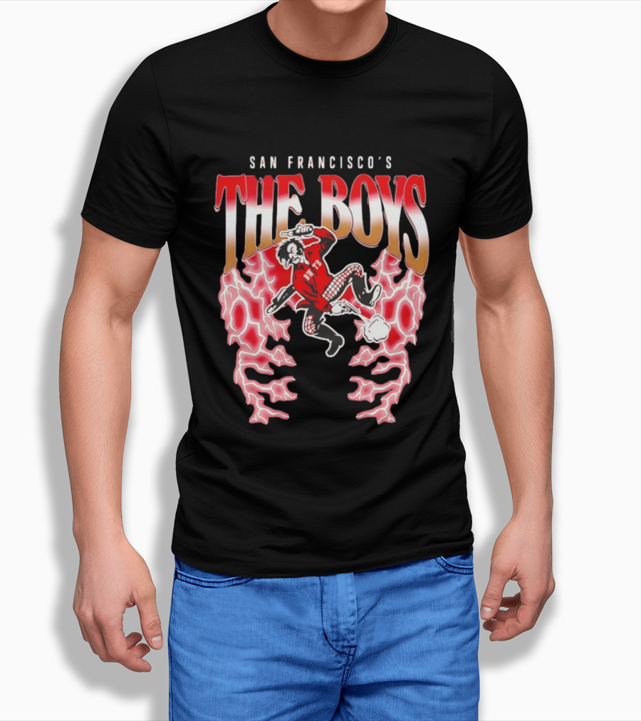 San Francisco's The Boys Vintage Cartoon Style Electric Burst T-Shirt