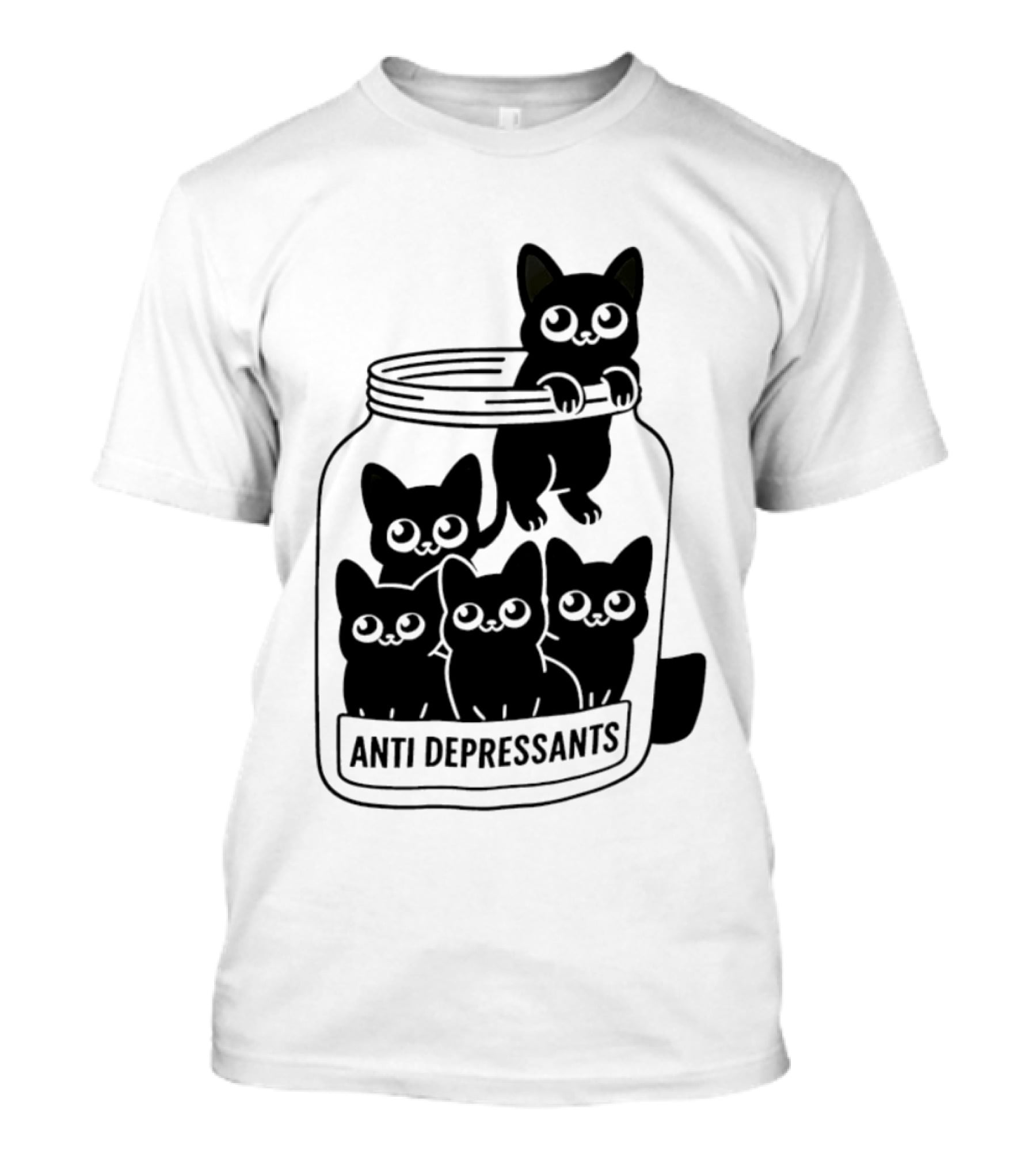 Anti Depressants Cat Jar With Cute Kittens T-Shirt