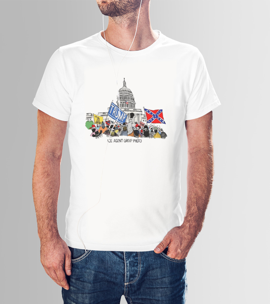 Capitol Protest Trump Confederate Flag Rally Drawing T-Shirt