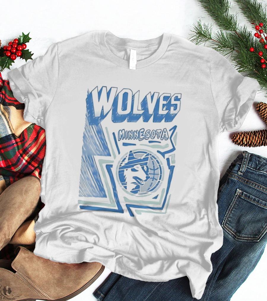 Mitchell Ness Wolves Minnesota Timberwolves Blue T-Shirt