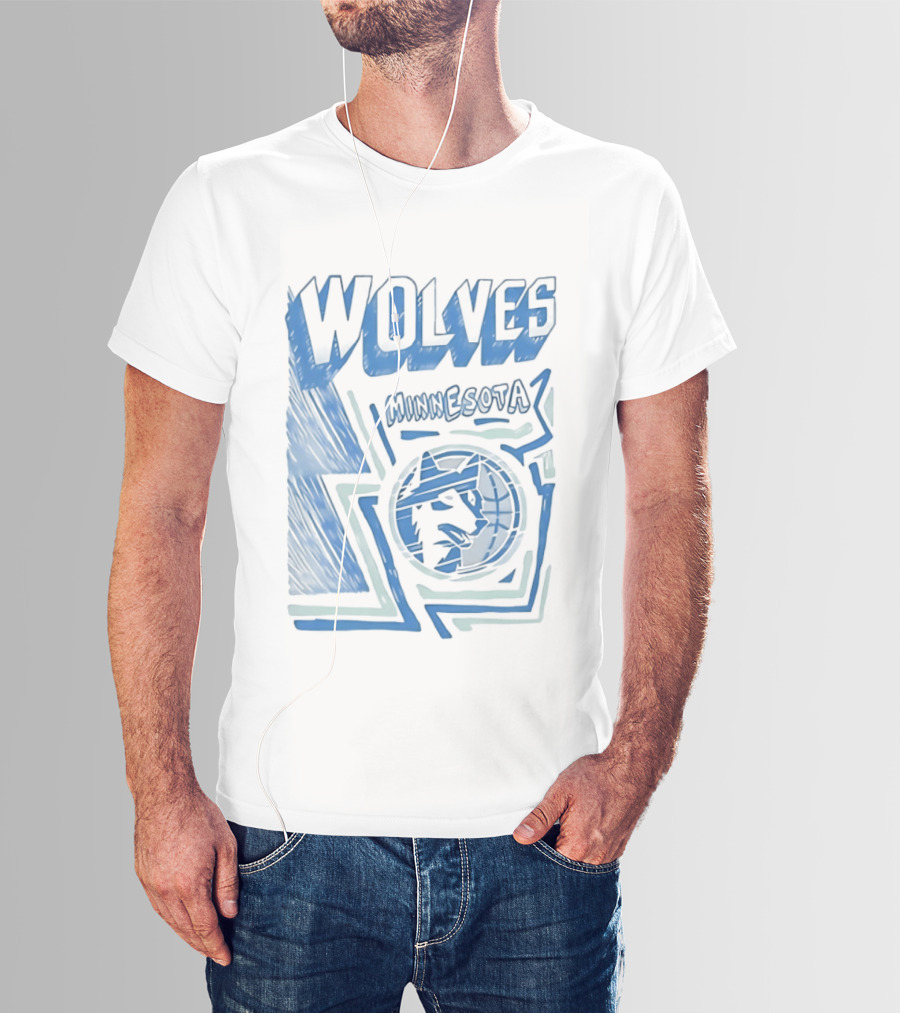 Mitchell Ness Wolves Minnesota Timberwolves Blue T-Shirt