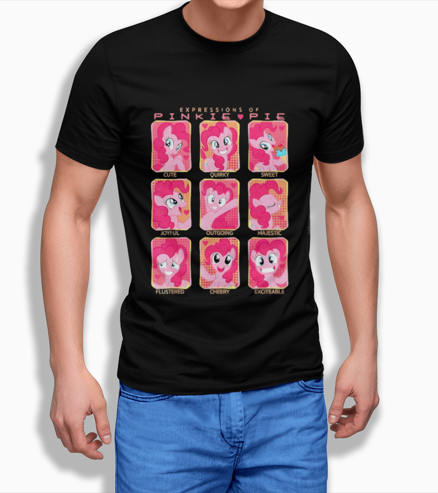 Expressions Of Pinkie Pie My Little Pony Funny Happy Faces T-Shirt
