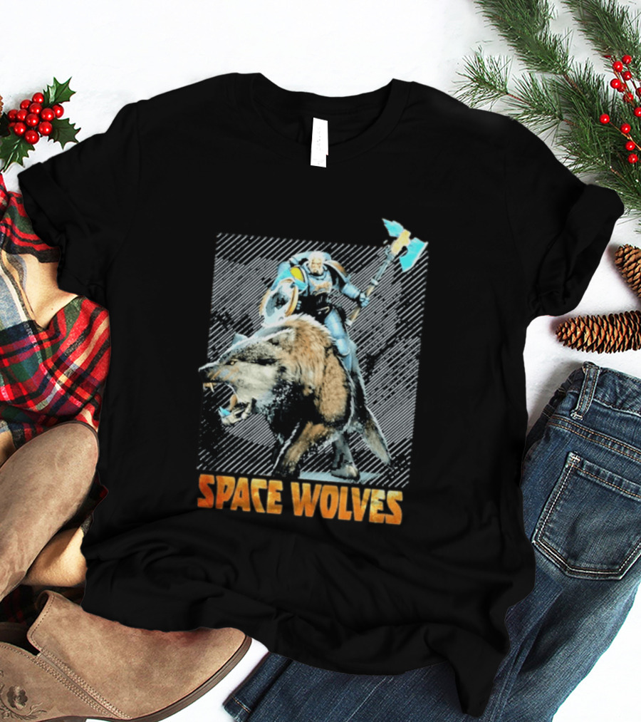 Space Wolves Warhammer 40 000 Iconic Warrior And Beast T-Shirt