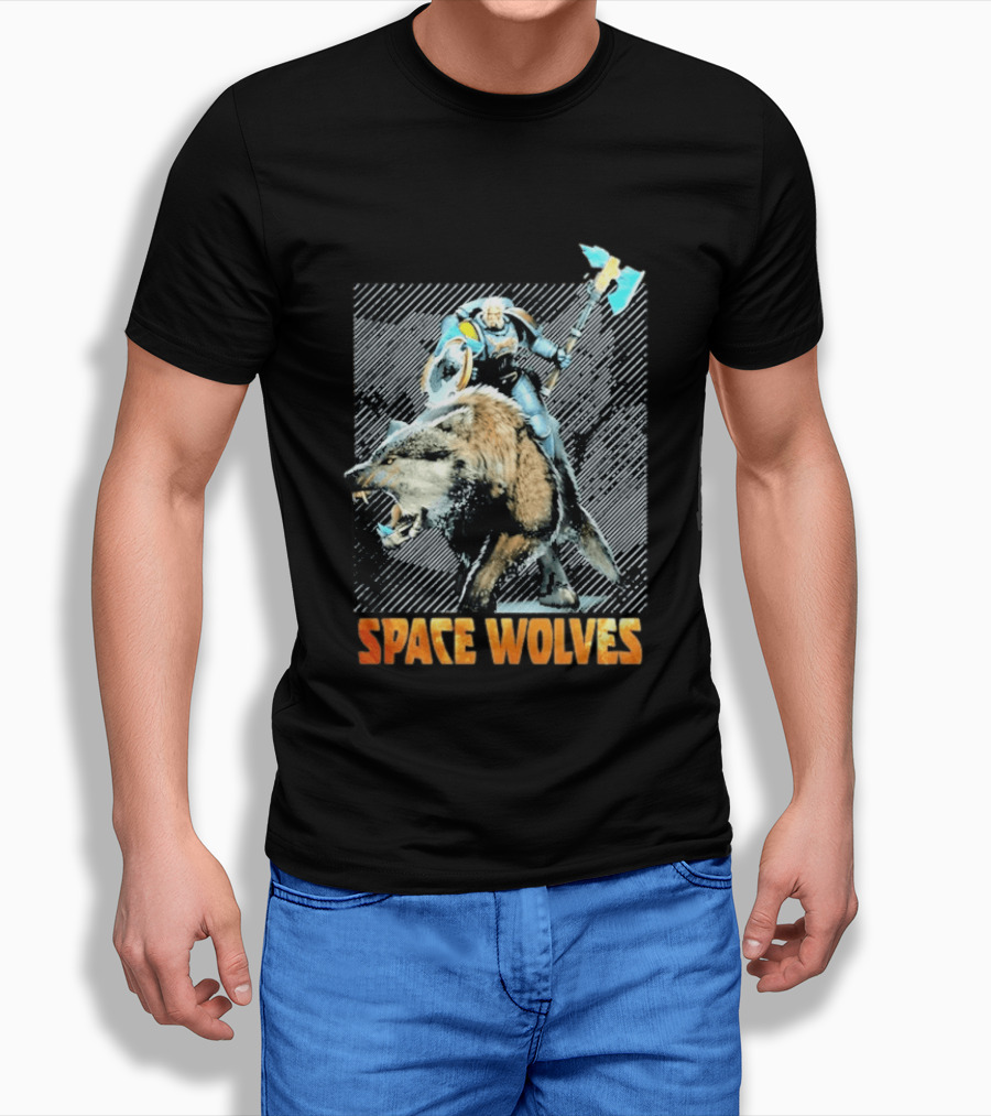 Space Wolves Warhammer 40 000 Iconic Warrior And Beast T-Shirt