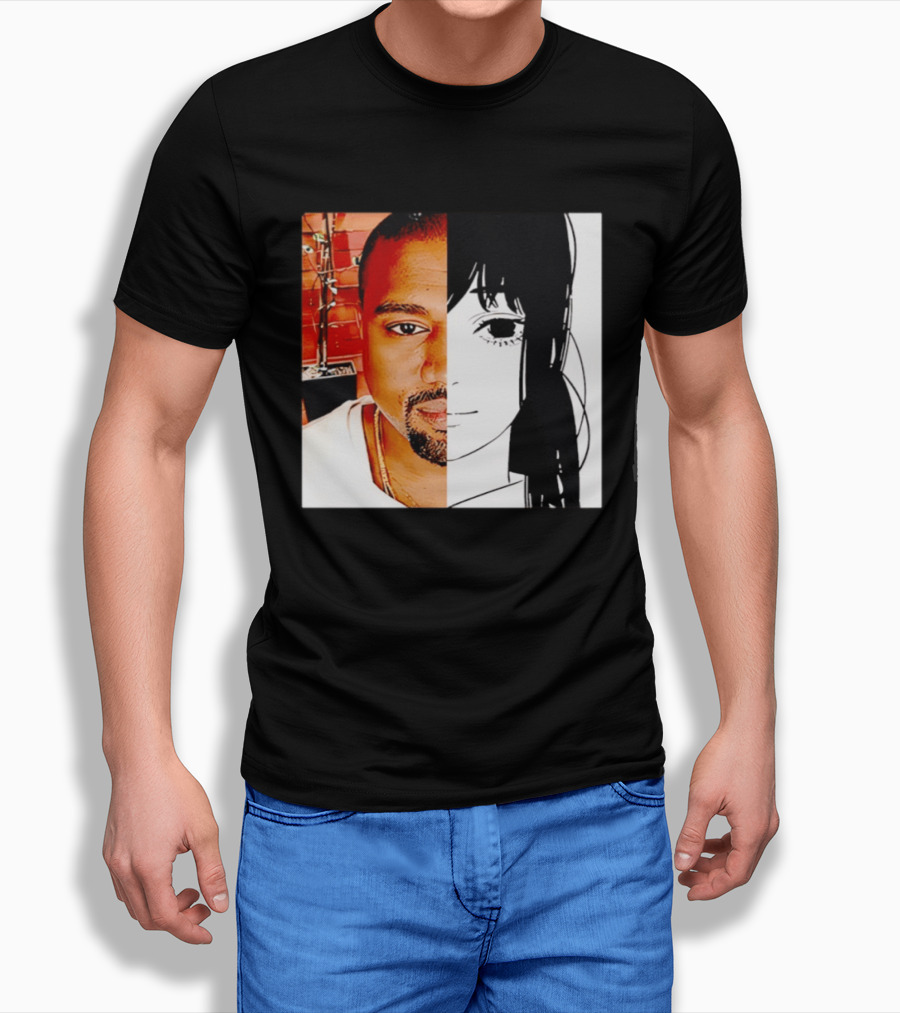 Chainsaw Man Asa Mitaka Kanye West YeAsa Split Face T-Shirt