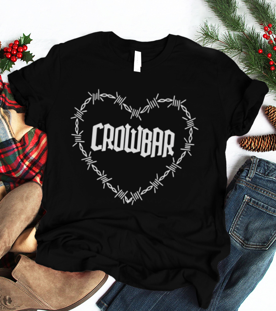 Crowbar Barbed Wire Heart T-Shirt