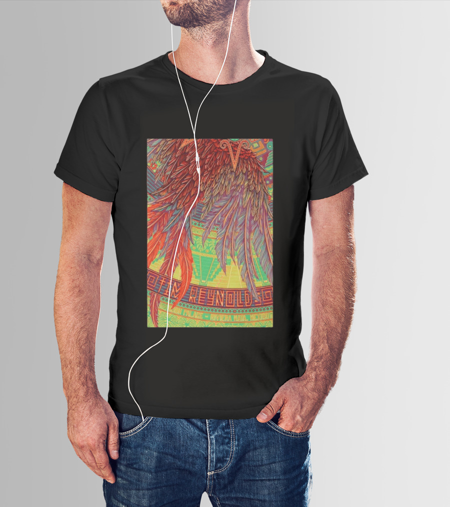 Dave Matthews Band 2026 Mexico Tim Reynolds Vibrant Feather T-Shirt