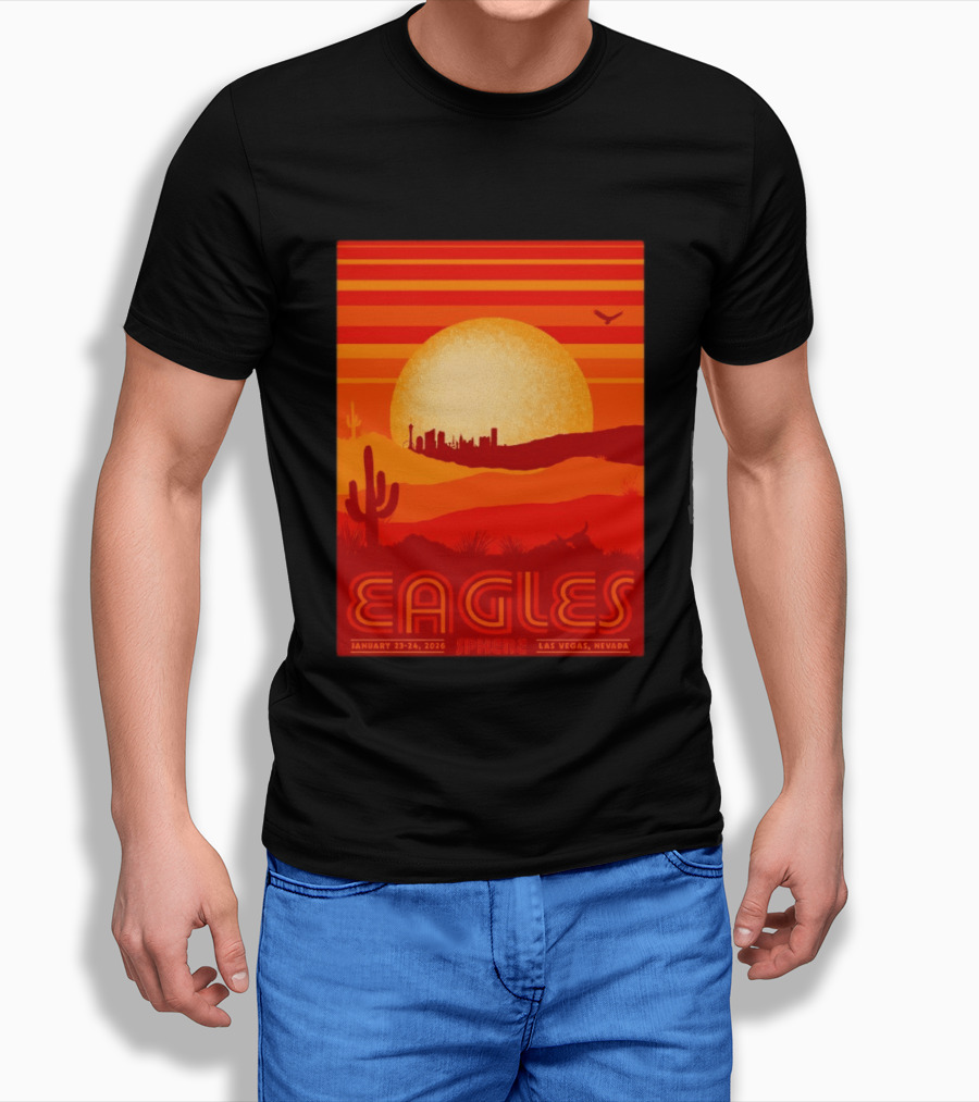 Eagles Live 2026 Sphere Las Vegas January 23 24 Desert Sunset T-Shirt