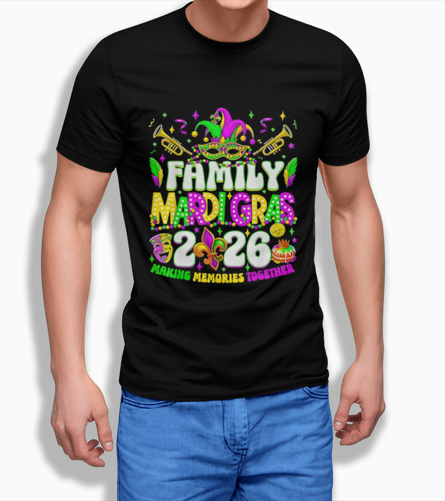 Family Mardi Gras 2026 Celebrating Memories Together T-Shirt