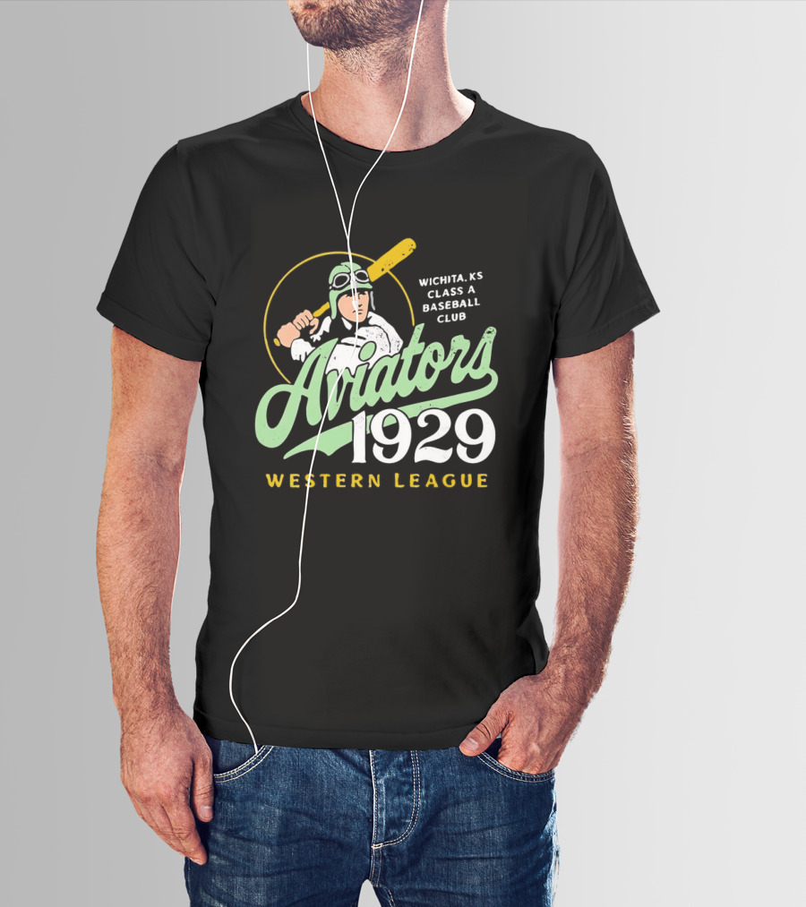 Wichita KS Aviators 1929 Western League Baseball Club T-Shirt