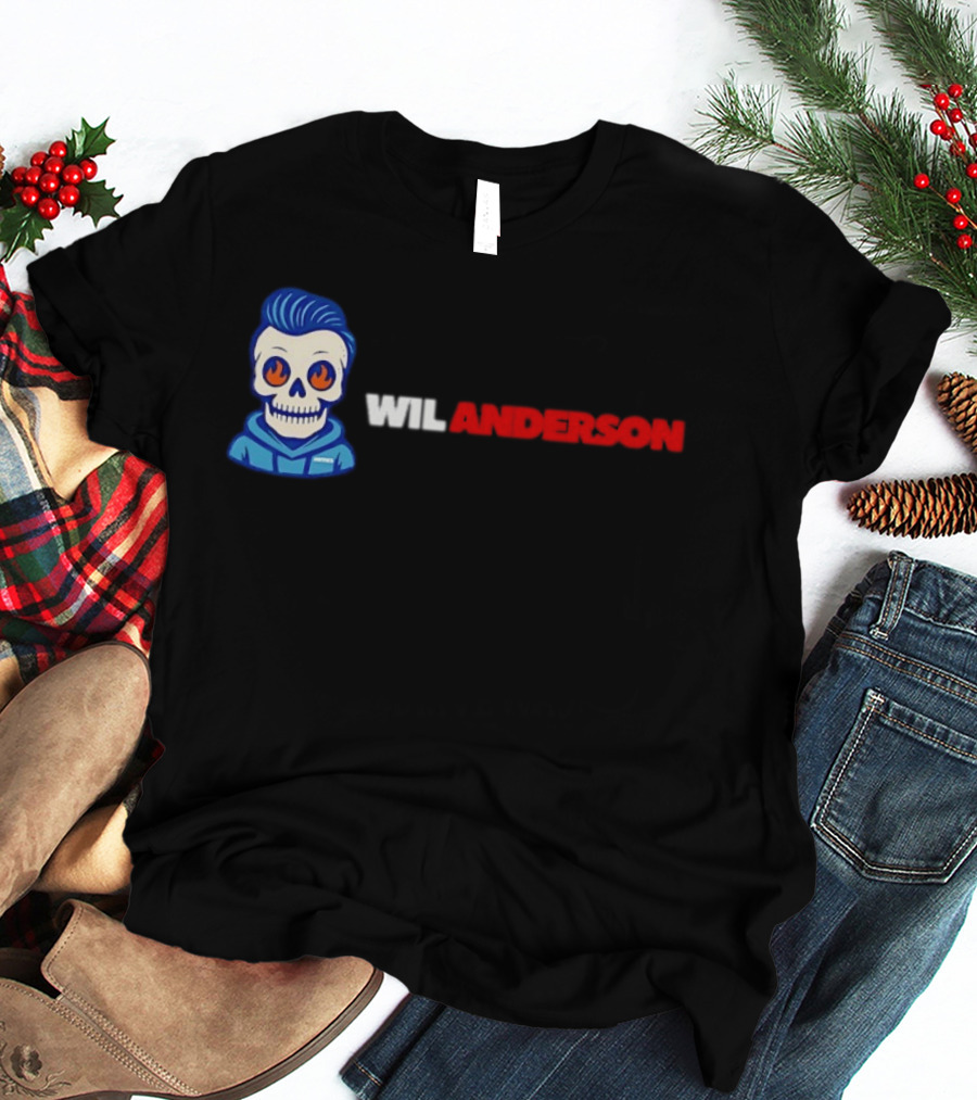 Wil Anderson Blue Haired Skeleton T-Shirt