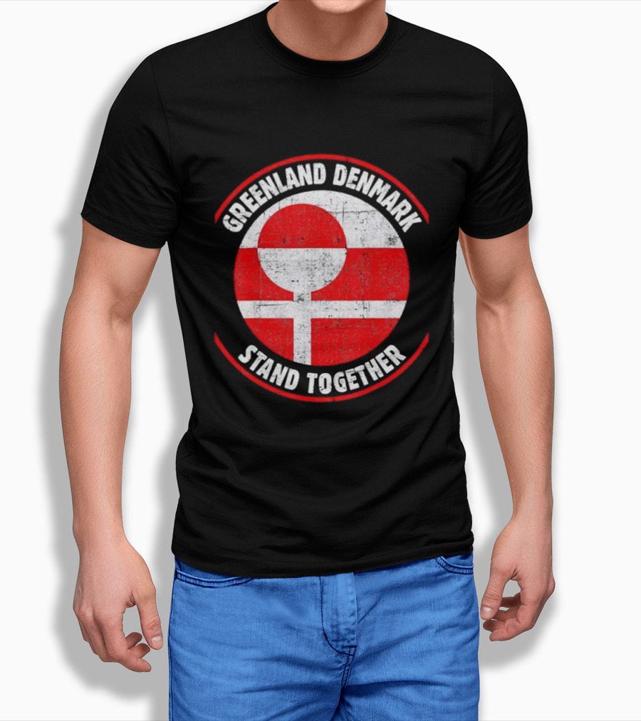 Greenland Denmark Stand Together United Flag T-Shirt