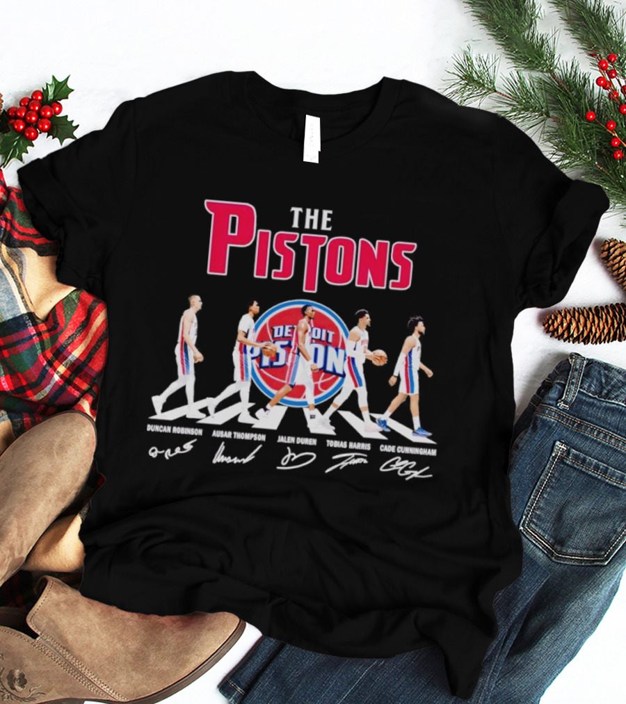 The Pistons Abbey Road Detroit Basketball Signatures T-Shirt