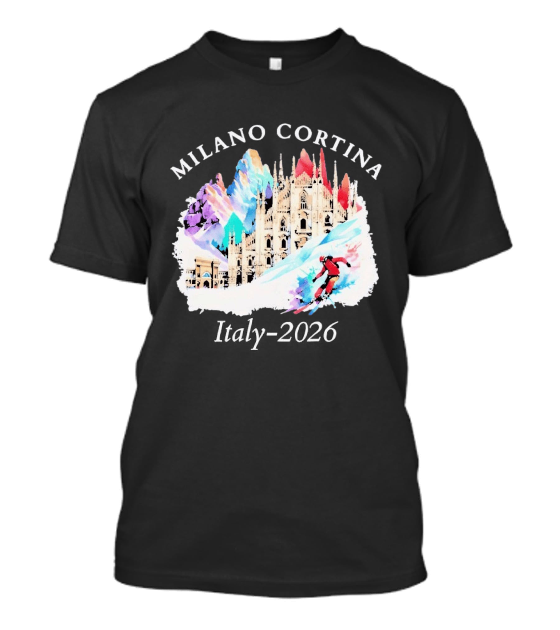 Milano Cortina Italy Winter 2026 Skiing Event T-Shirt