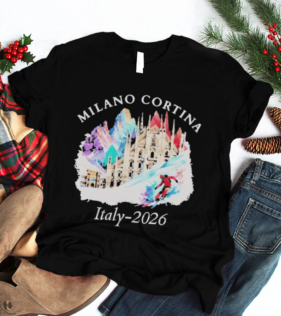 Milano Cortina Italy Winter 2026 Skiing Event T-Shirt