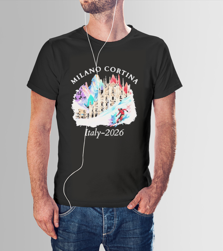 Milano Cortina Italy Winter 2026 Skiing Event T-Shirt