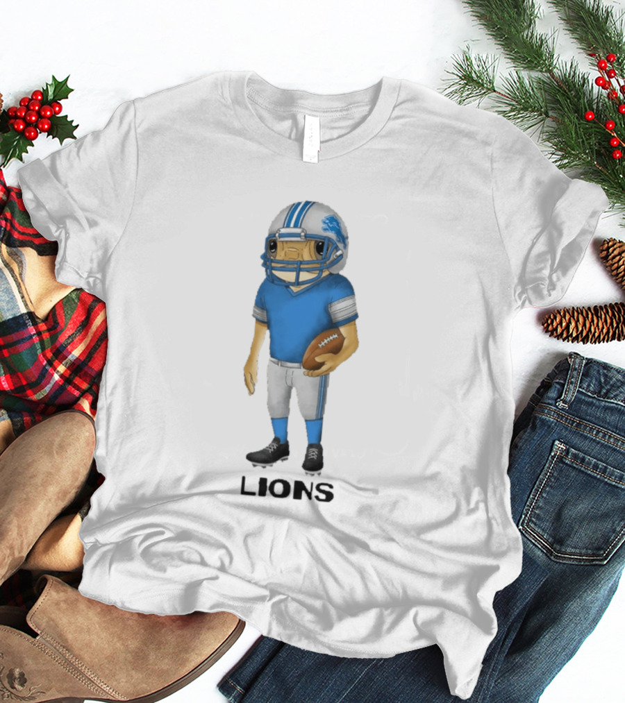 Bad Bunny Detroit Lions Football Player Concho Helmet T-Shirt
