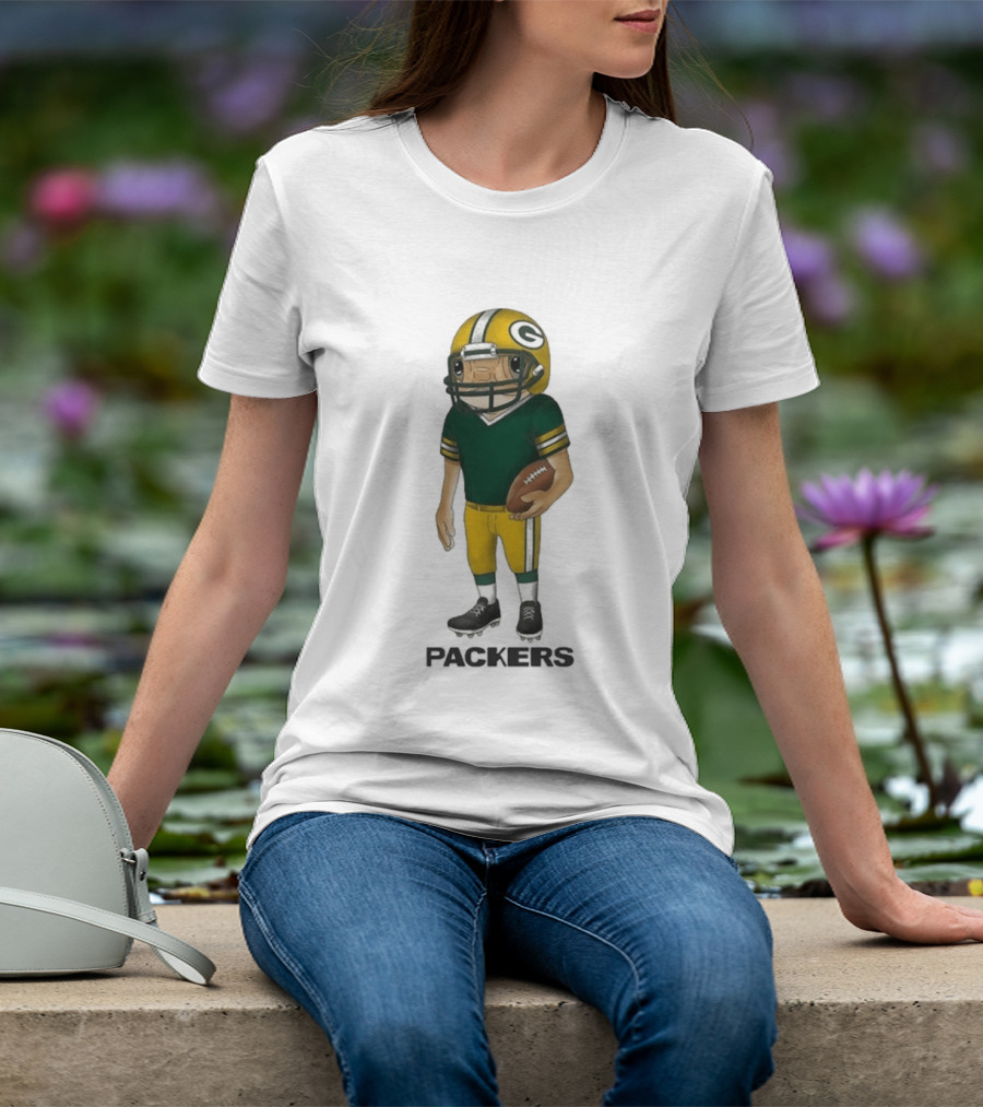 Bad Bunny Green Bay Packers Cartoon Helmet T-Shirt