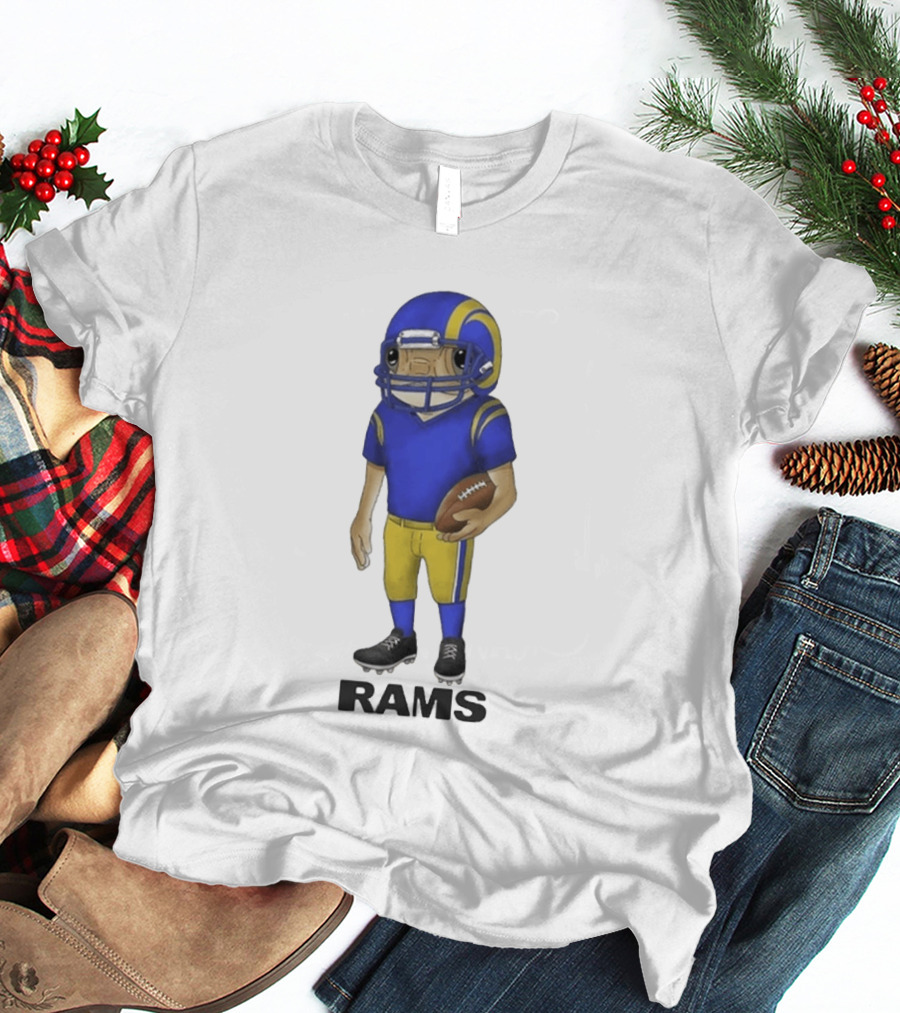 Bad Bunny Los Angeles Rams Football Character With Concho Helmet T-Shirt
