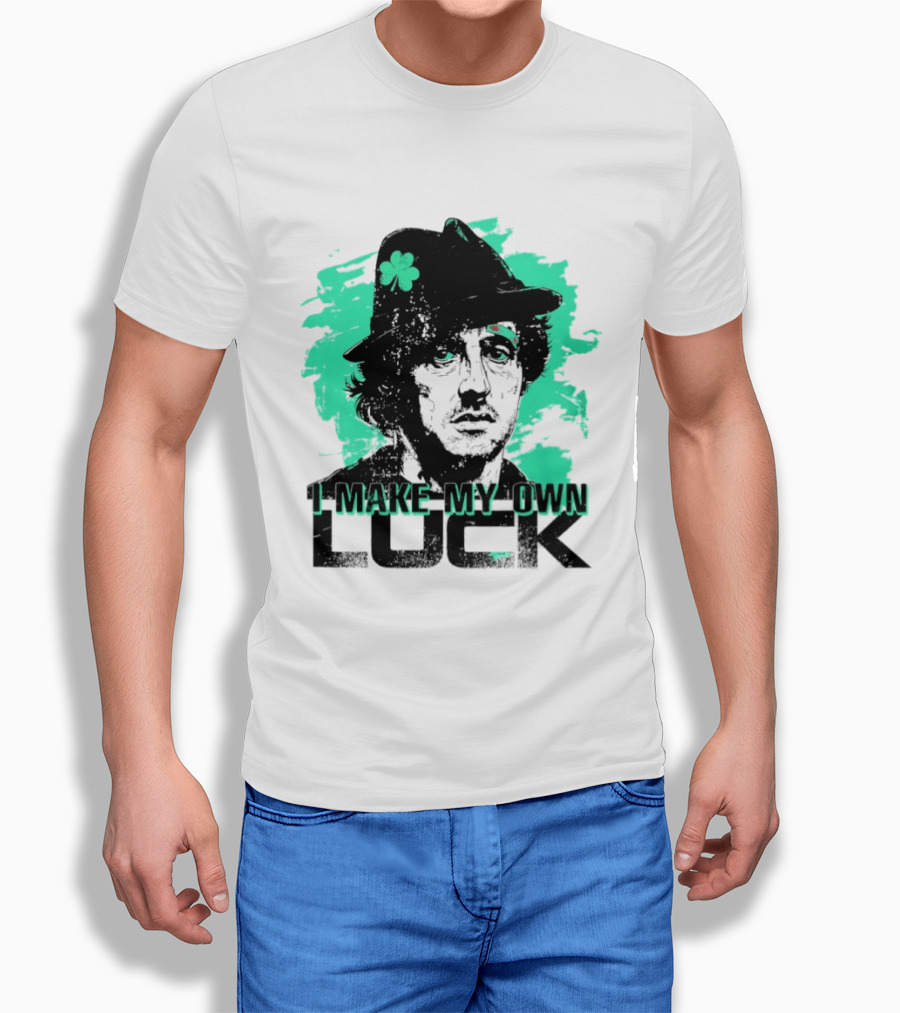 I Make My Own Luck Shamrock Hat Rocky T-Shirt