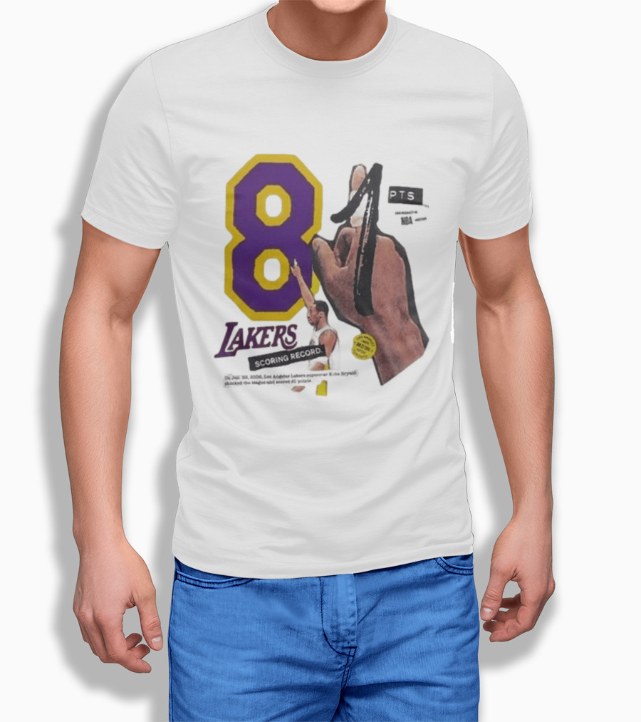 Los Angeles Lakers 81 Points Scoring Record Kobe Bryant 20th Anniversary T-Shirt