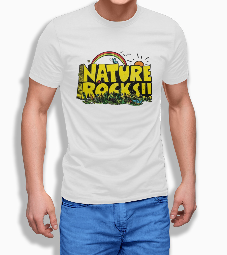 Nature Rocks Rainbow Sun Animals Plants T-Shirt
