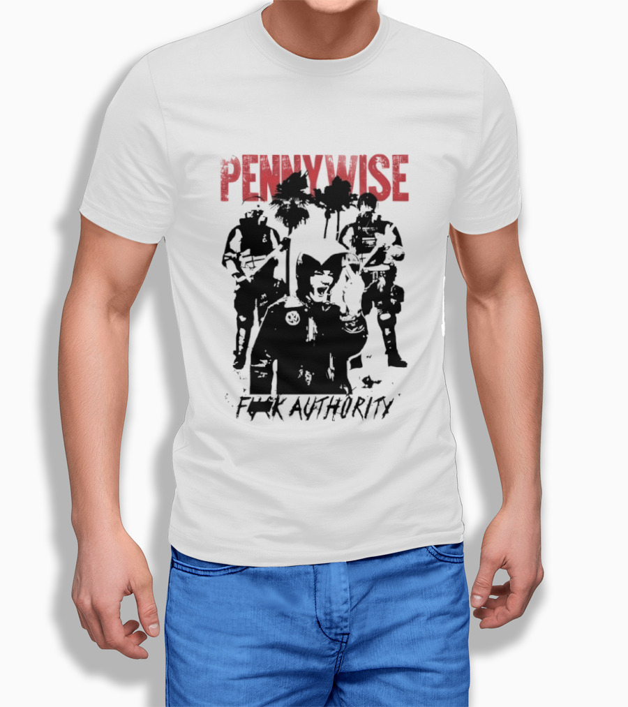 Pennywise Fuck Authority Military Soldiers And Clowns T-Shirt