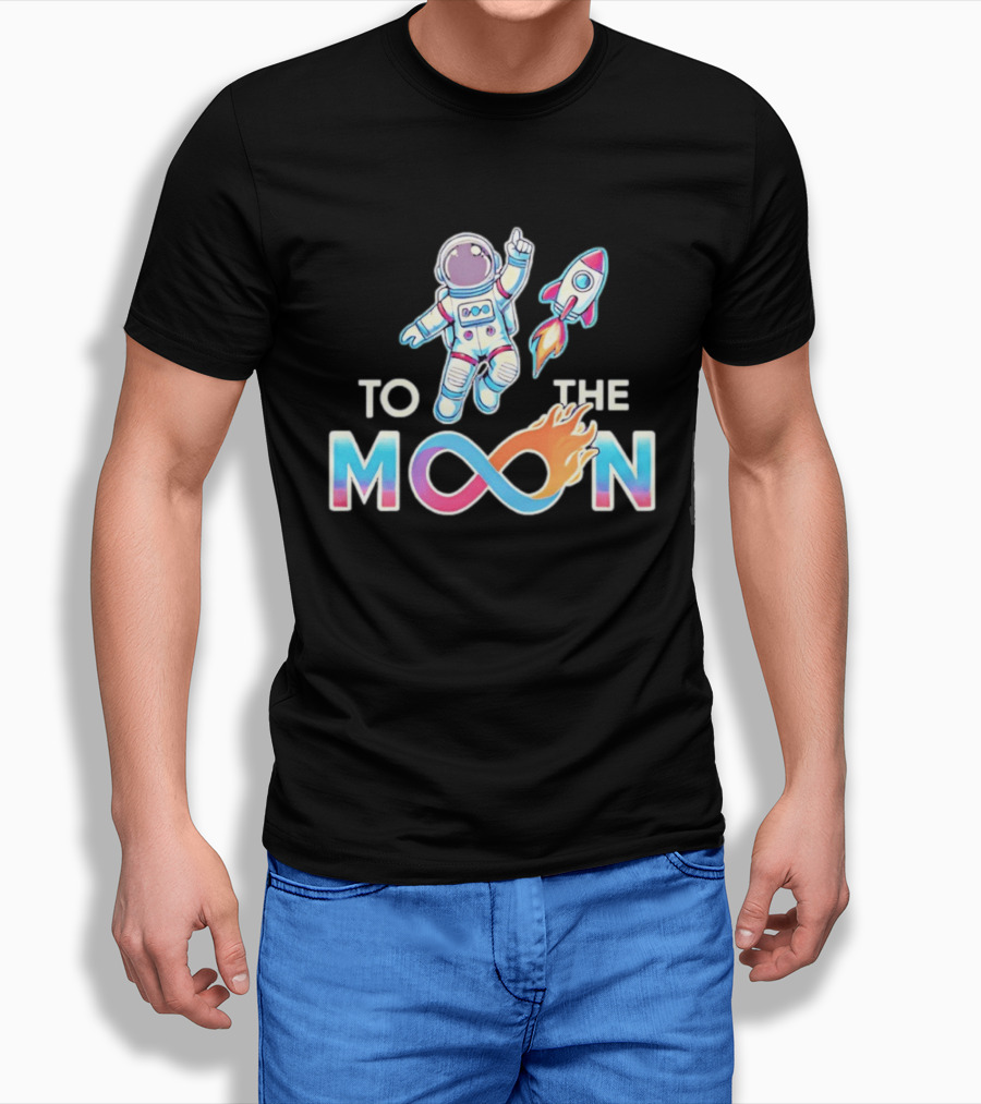 Astronaut Infinity Journey To The Moon With Rocket Flame T-Shirt