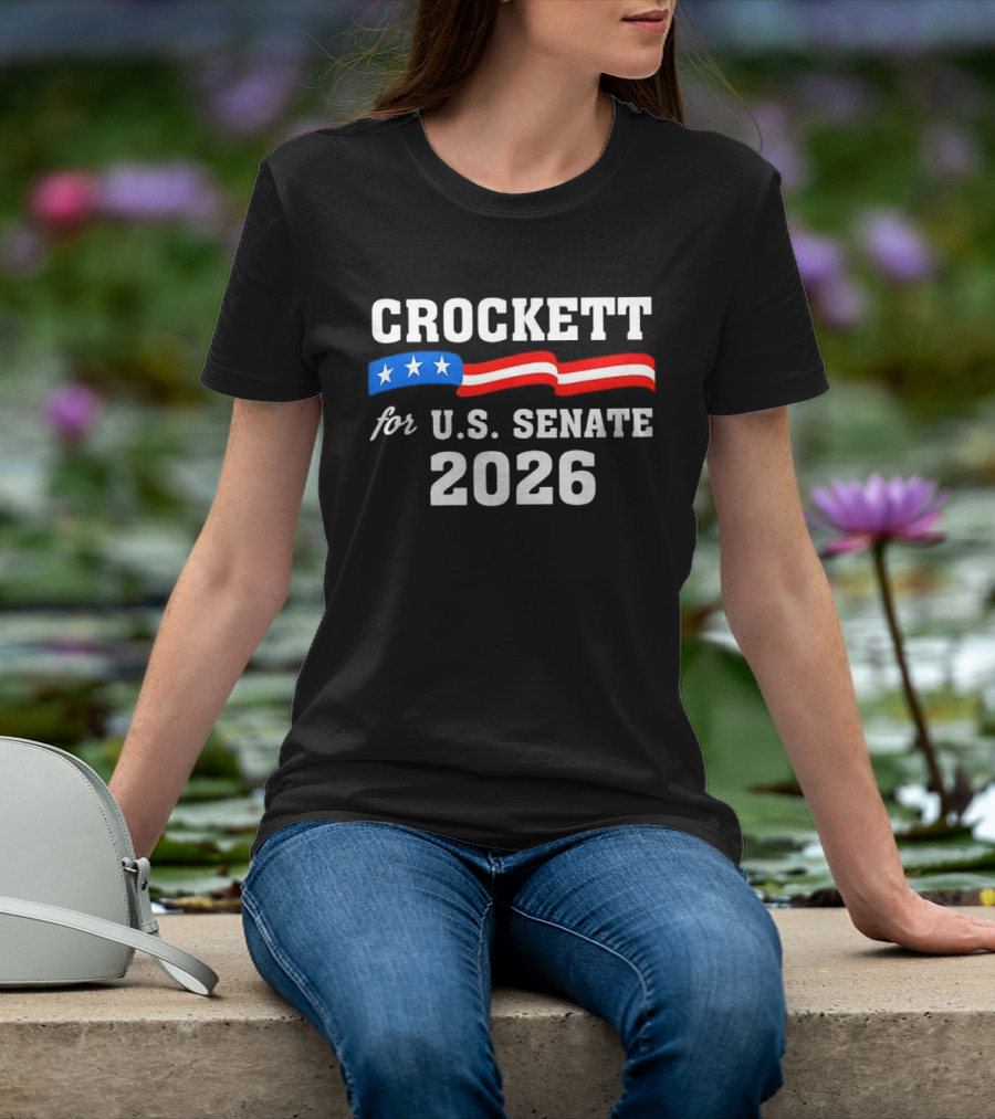 Crockett For U.S. Senate 2026 Stars And Stripes Campaign T-Shirt