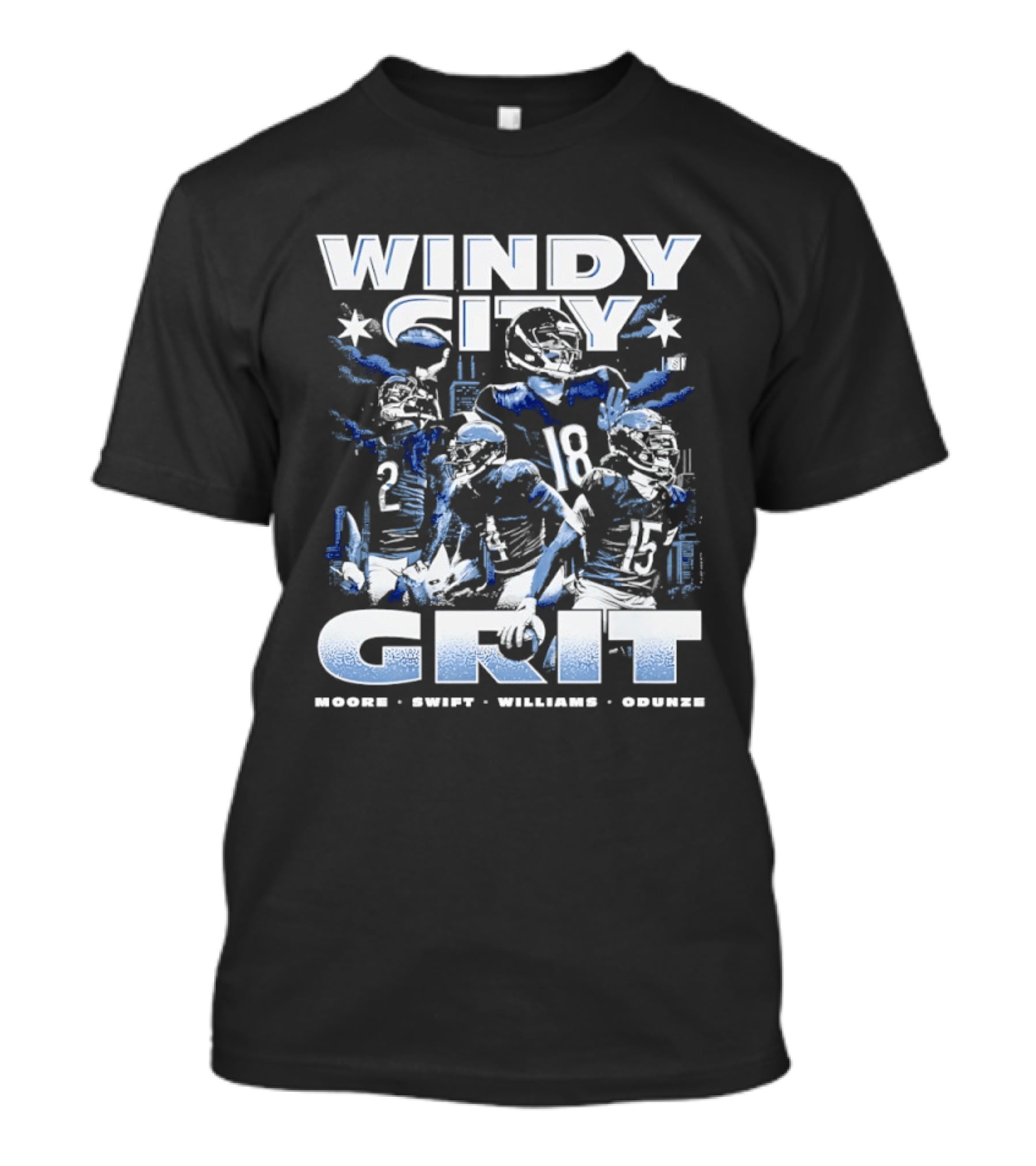 Windy City Grit Moore Swift Williams Odunze Chicago Legends T-Shirt