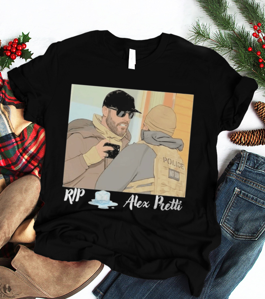 RIP Alex Pretti Melting Ice Justice For Alex Pretti Abolish ICE T-Shirt