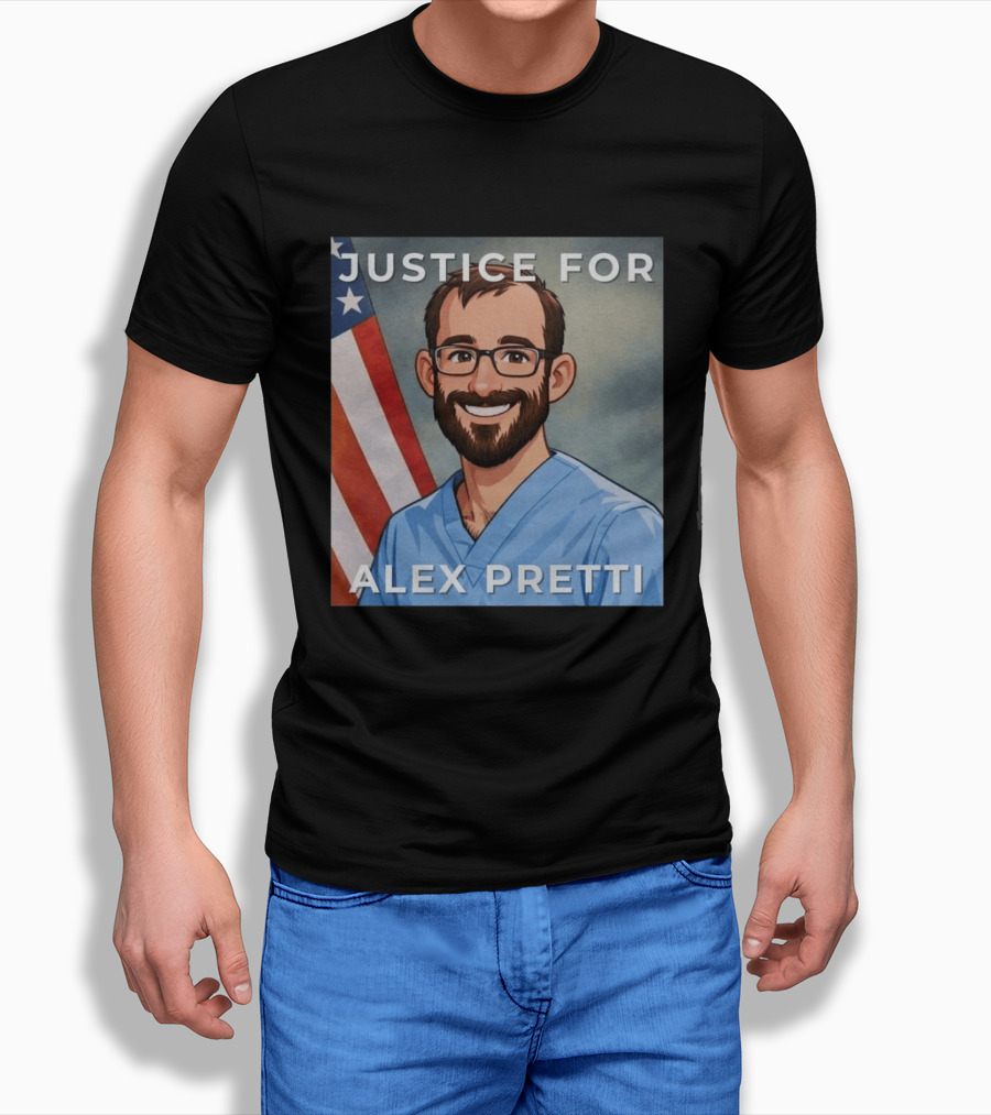 Justice For Alex Pretti Human Rights Protest Flag T-Shirt