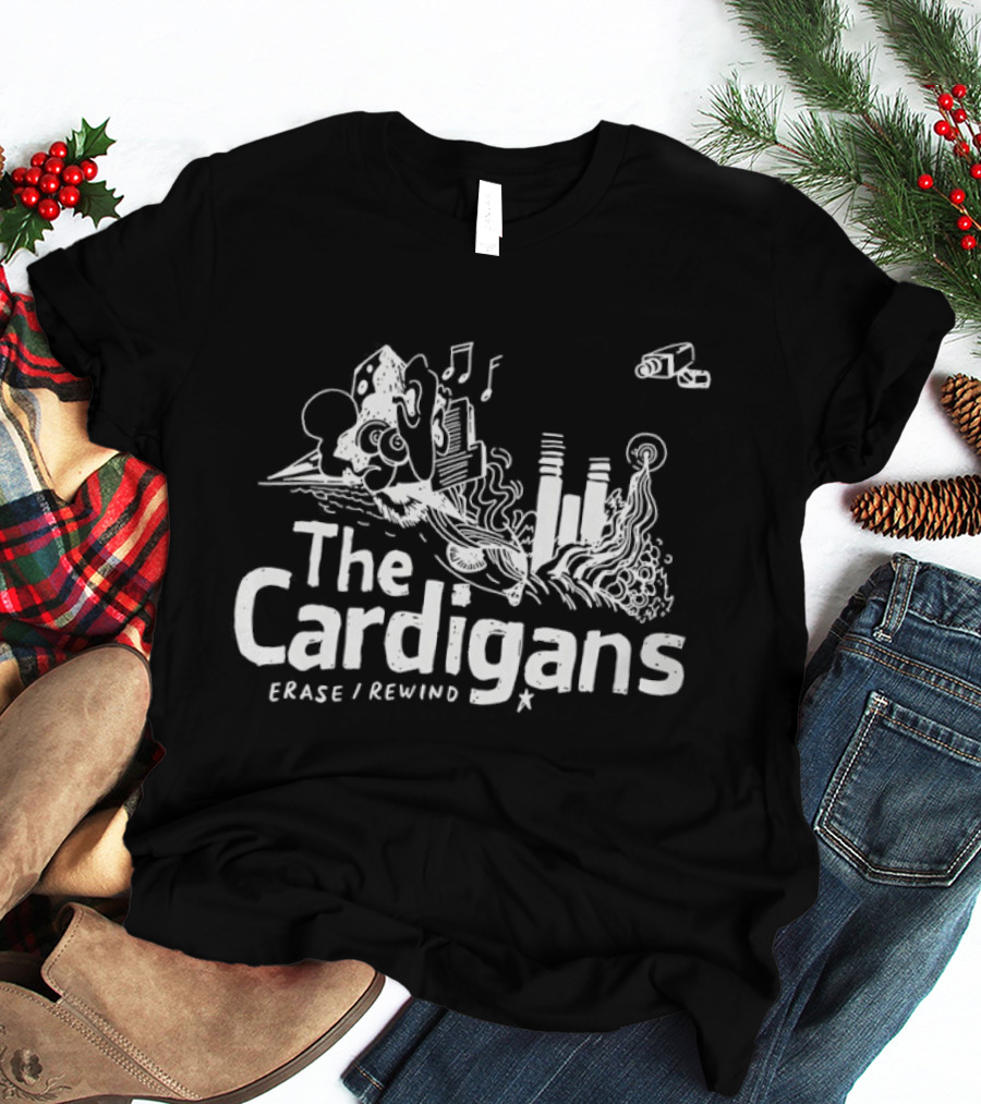 The Cardigans Erase Rewind Music Notes Cassette Tape T-Shirt