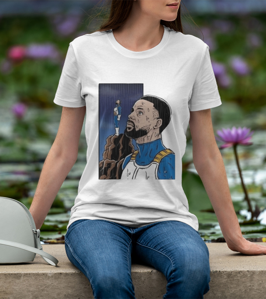 Dragon Ball Z Stephen Curry Vegeta Rainy Day Crossover T-Shirt