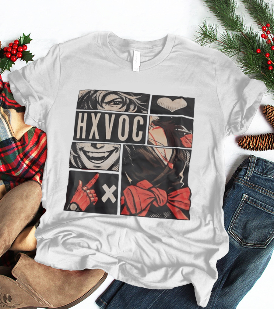 HXVOC Anime Manga Style Bold Red And Black T-Shirt